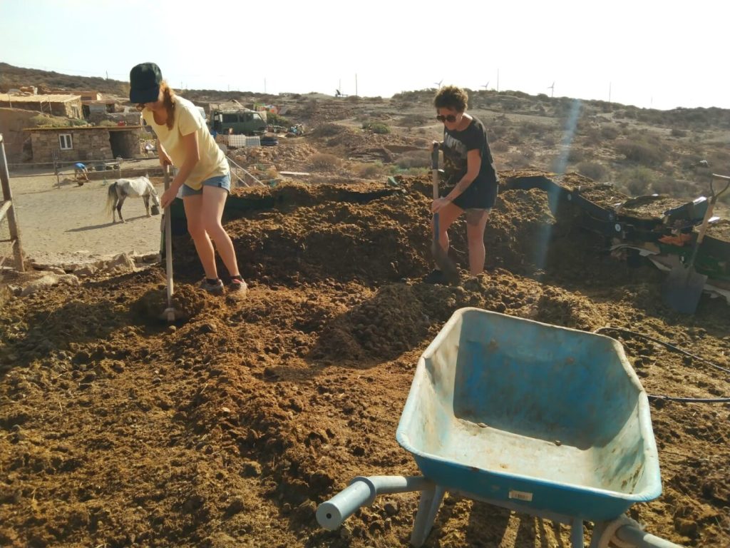 Manure composting as part of sustainable living