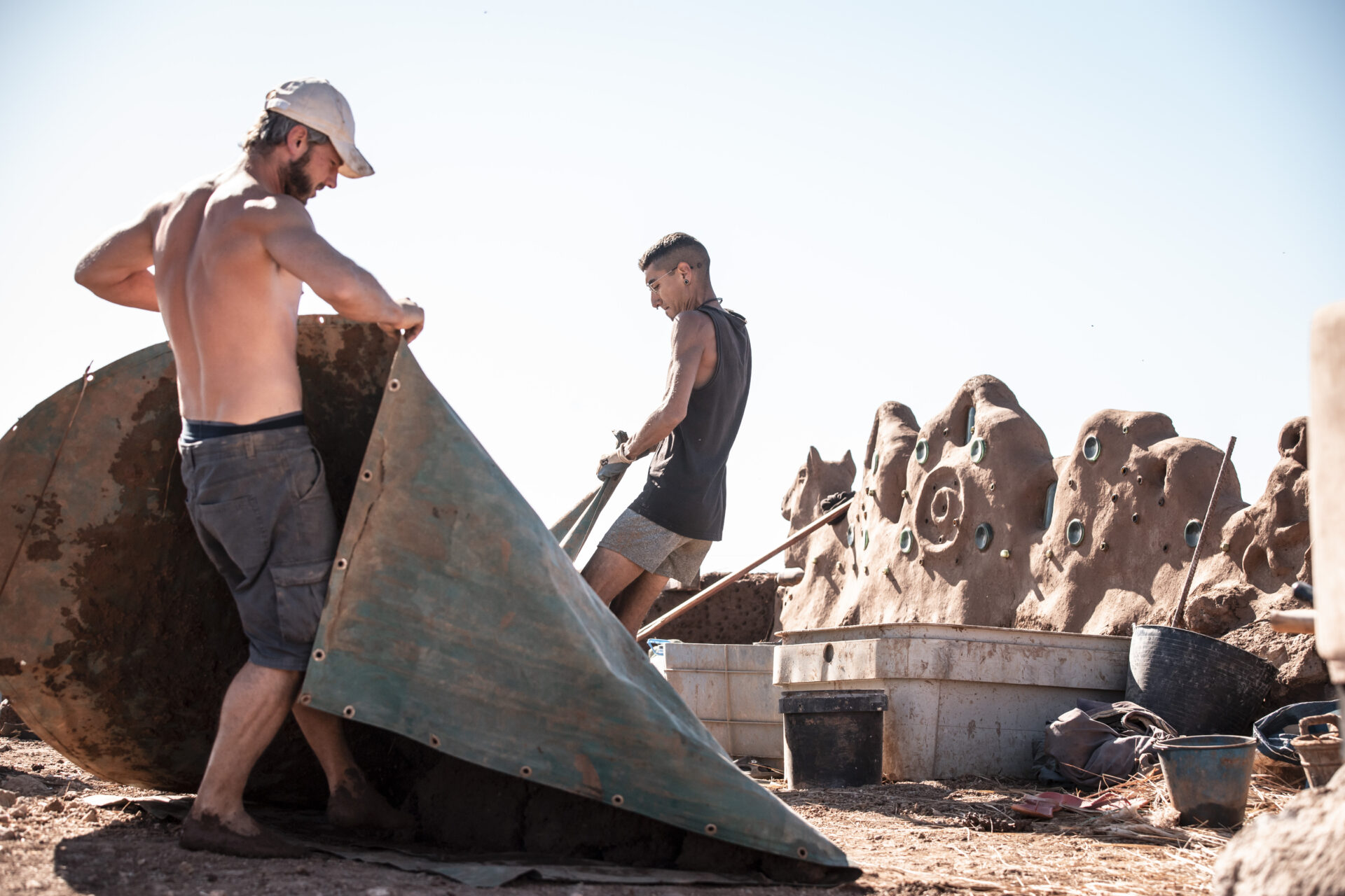 building with clay