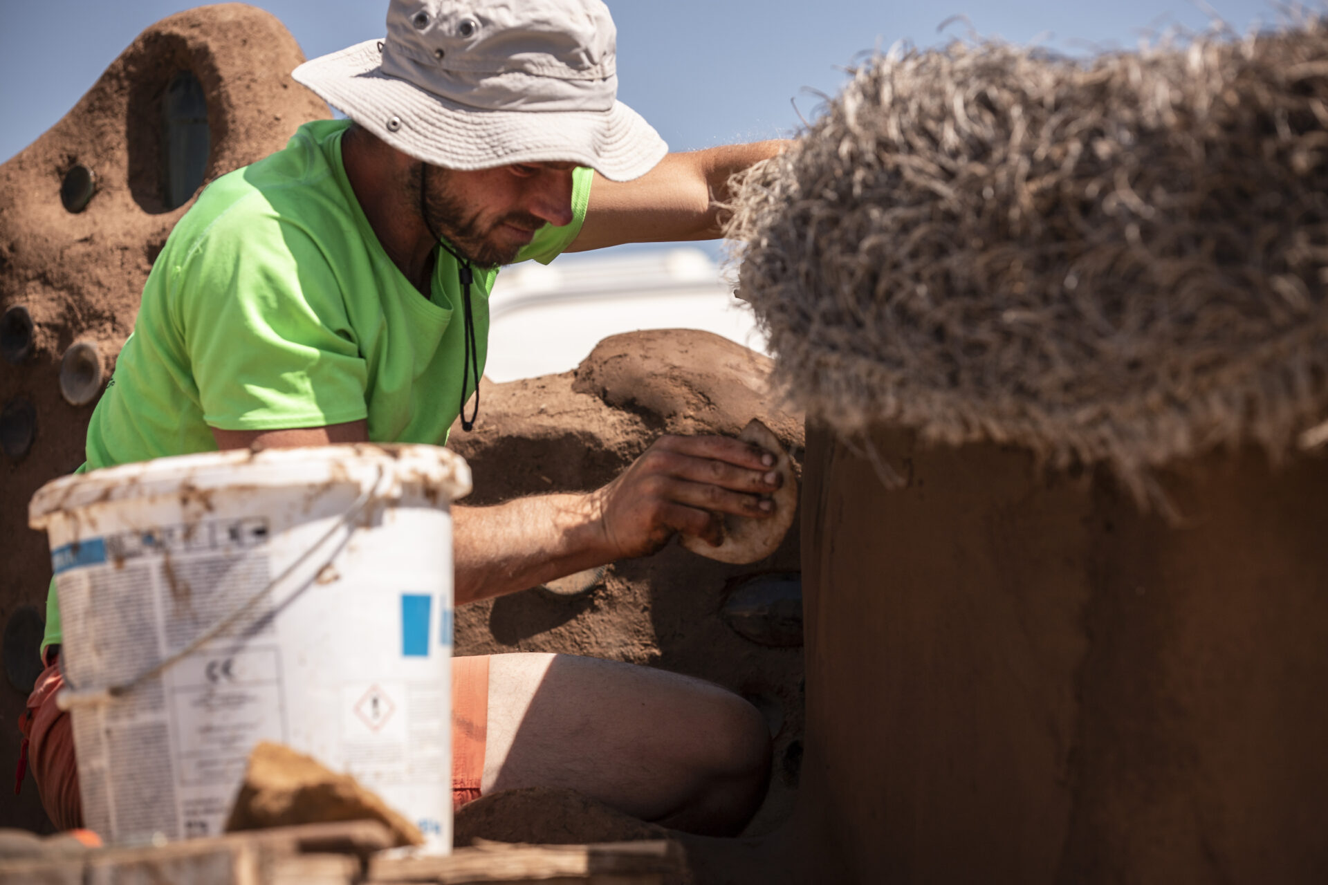 building with clay
